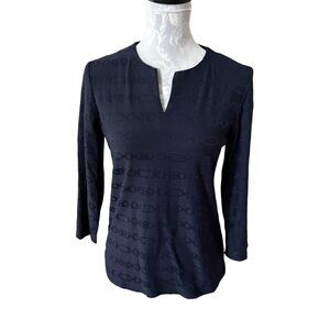 J Mclaughlin Catalina Cloth Womens Navy Blue Long Sleeve Small